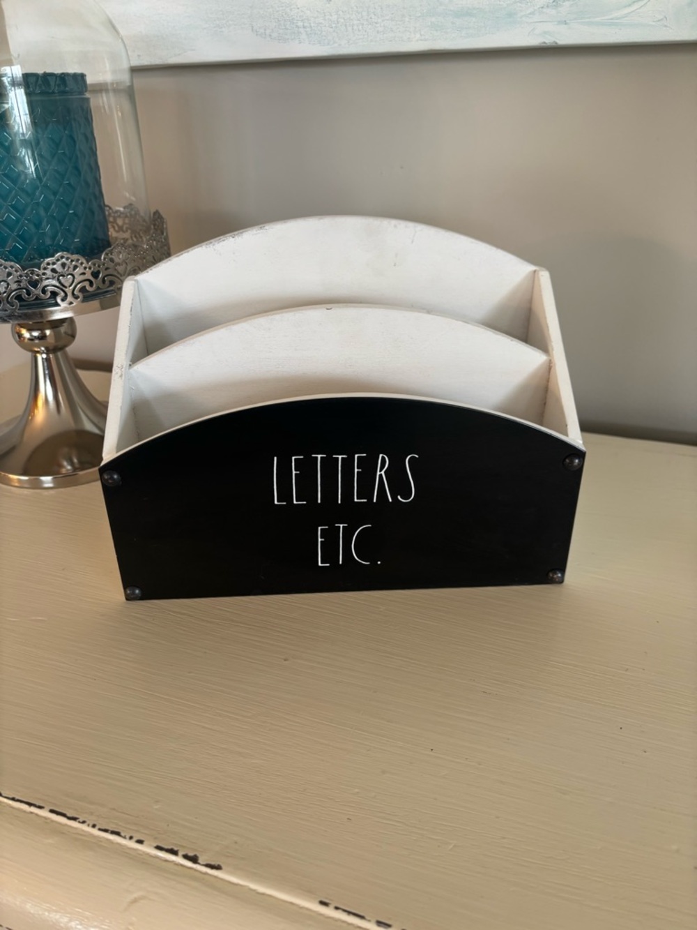 Rae Dunn Letters Etc. Wooden Mail Organizer